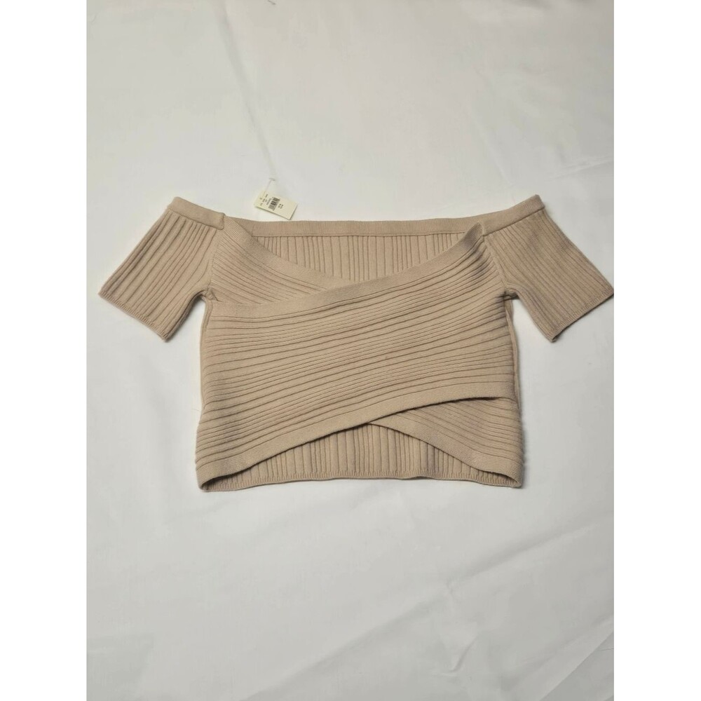 Aerie Womens Off Shoulder Crop Top NWT Ribbed Crossover Bandage Wrap Womens M